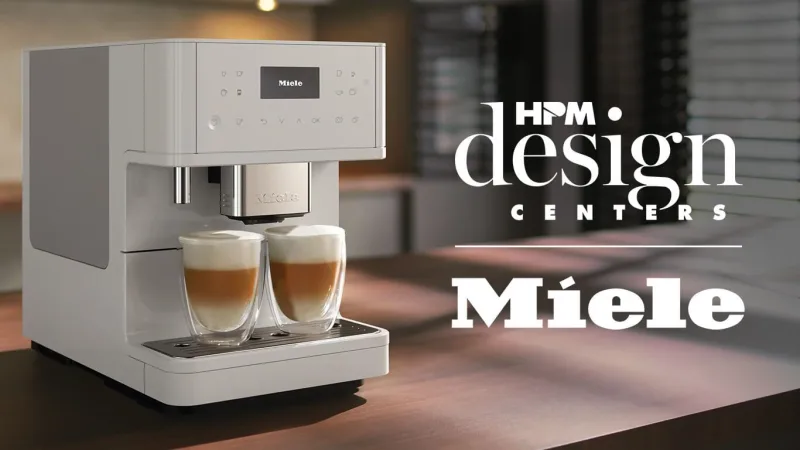 Miele Coffee Machine with HPM Design Centers and Miele logo